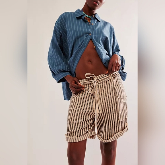 NWOT Free People FP One Harrison Striped Shorts - Picture 3 of 4